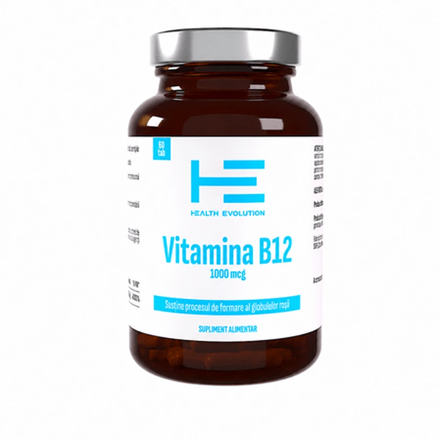 Witamina B12, 1000 mg, 60 tabletek, Health Evolution: ceny i cechy
