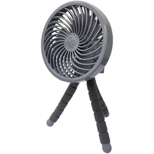 Ventilateur portable avec grille de sécurité et pieds flexibles, gris, Dreambaby