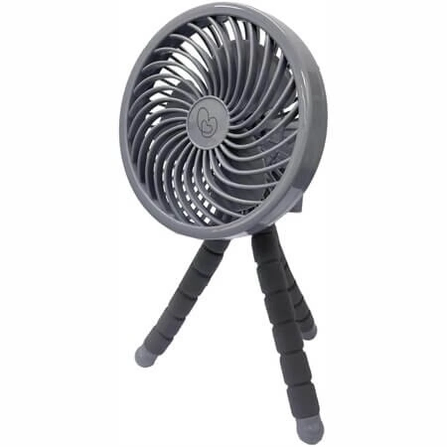 Ventilateur portable avec grille de sécurité et pieds flexibles, gris, Dreambaby