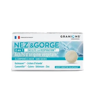 Pastilles au menthol pour la gorge et le nez, 24 pastilles, Granions
