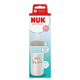 Perfect Match XL-Flow Silicone-Tip Bottle, Beige, 6 months+, 360 ml, Nuk