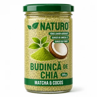 Pudding au matcha et au chia, 230 g, Naturo