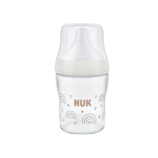 Perfect Match glazen flesje met temperatuurregeling, 120 ml, Flow S, Rainbow, Nuk