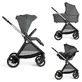 Cochecito 3 en 1 Bellagio, satén negro, a partir de 0 meses, Chicco