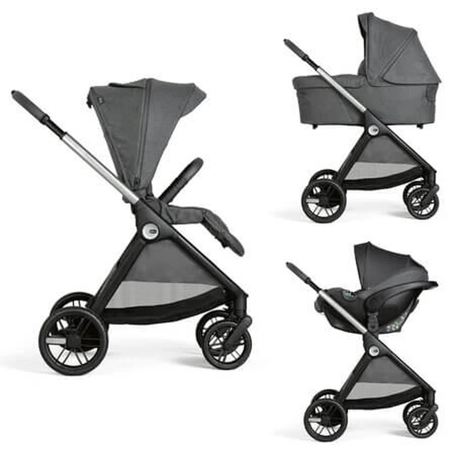 Cochecito 3 en 1 Bellagio, satén negro, a partir de 0 meses, Chicco