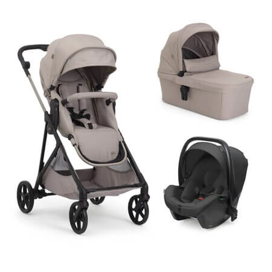 Seety 3-in-1-Kinderwagen mit Kory Plus I-Size-Autokindersitz 87146, Sandshell, ab 0 Monaten, Chicco