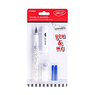 „You & Me“-Stift mit Radiergummi, weiß, Daco