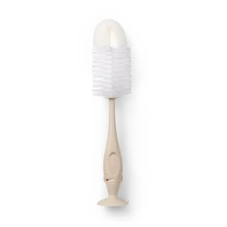 Suction-Cup Bottle and Nipple Brush, Cream, 1 piece, Babyono