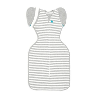 Sac de dormit de tranzitie pentru infasat si rostogolit Swaddle Up, marimea L,1 TOG, Alb si Gri, Love to Dream