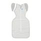 Sac de dormit de tranzitie pentru infasat si rostogolit Swaddle Up, marimea L,1 TOG, Alb si Gri, Love to Dream