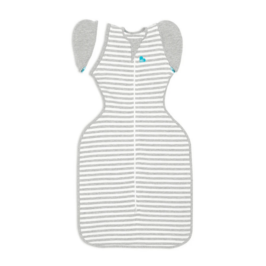 Sac de dormit de tranzitie pentru infasat si rostogolit Swaddle Up, marimea L,1 TOG, Alb si Gri, Love to Dream
