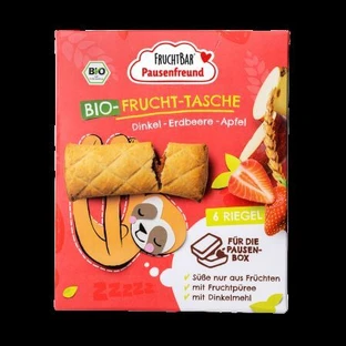 Barritas ecológicas de espelta, fresa y manzana, 6 x 22 g, Fruchtbar