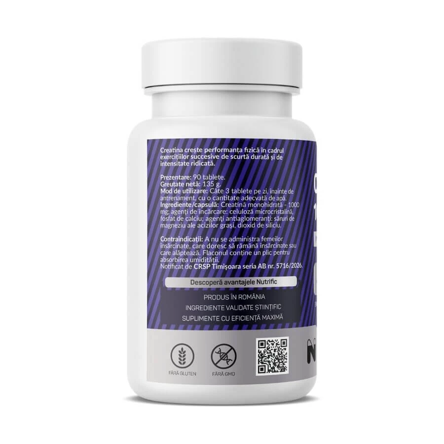 Creatine 1000 Monohydrate, 90 tablets, Nutrific