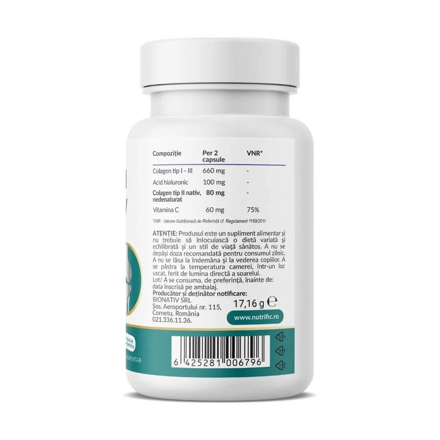 Collagène de type II avancé, 30 gélules végétales, par Nutrific