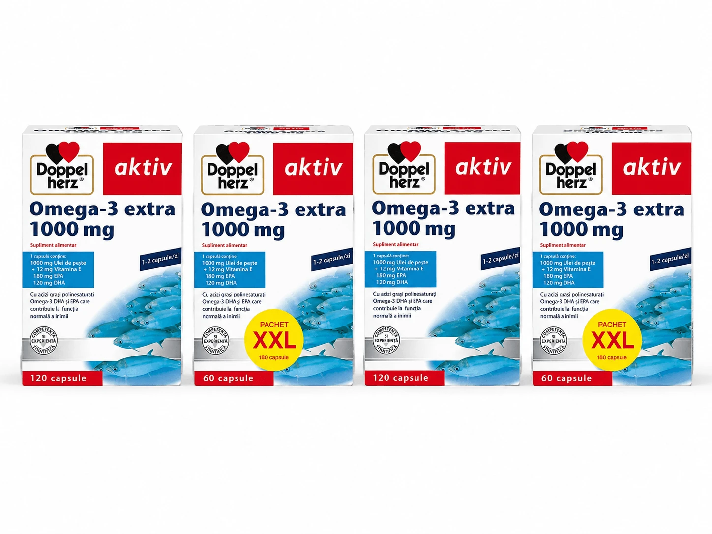 Value Pack: 2 x Doppelherz Aktiv Omega 3 Extra 1000 mg x 120 capsules…