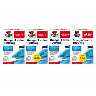 Value Pack: 2 x Doppelherz Aktiv Omega 3 Extra 1000 mg x 120 capsules + 60 capsules