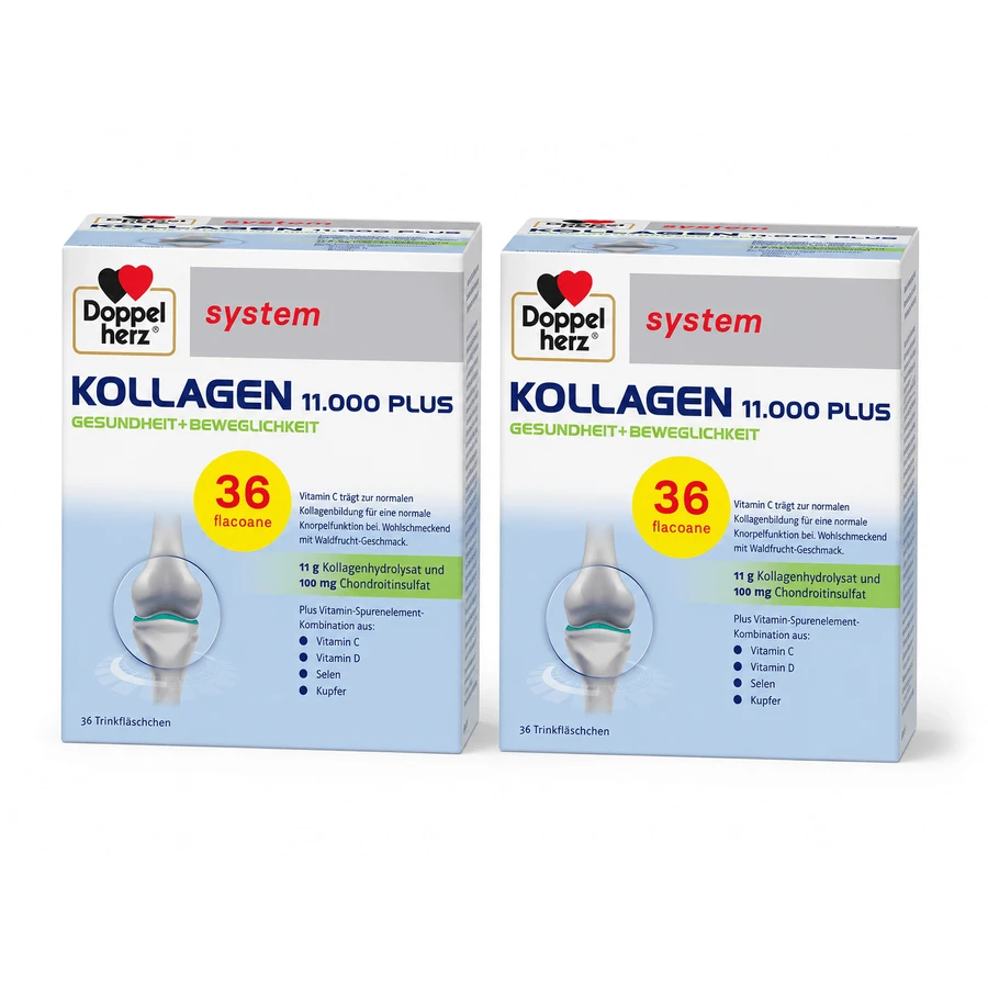 Doppelherz System Collageen 11.000 Plus Voordelenpakket, 2 x 36 capsules