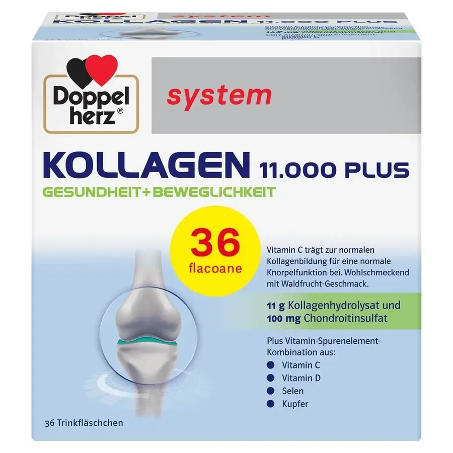 Doppelherz System Collageen 11.000 Plus Voordelenpakket, 2 x 36 capsules