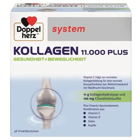Doppelherz System Collageen 11.000 Plus Voordelenpakket, 2 x 36 capsules