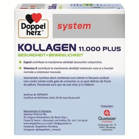 Doppelherz System Collageen 11.000 Plus Voordelenpakket, 2 x 36 capsules
