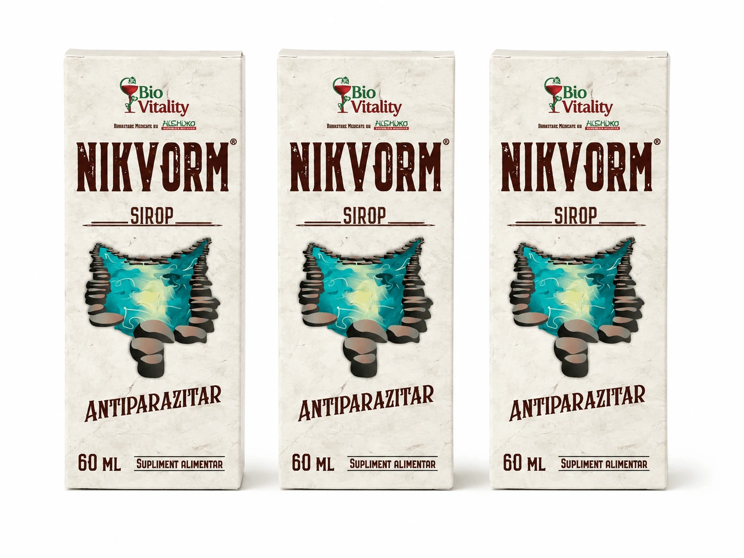 Nikvorm Syrup Value Pack: 3 bottles x 60 ml  Bio Vitality