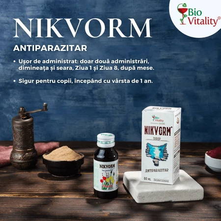 Paquete económico de jarabe Nikvorm: 3 botellas de 60 ml Bio Vitality