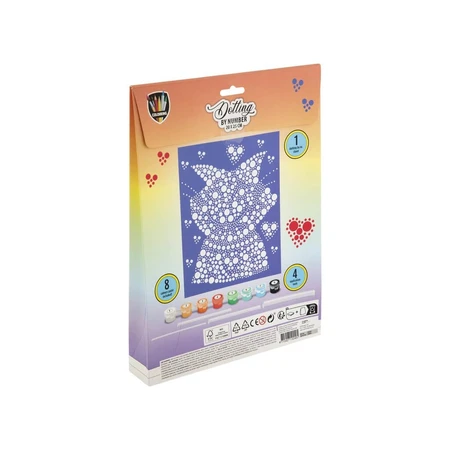 Set creativo: Pintura por números, Pintar por puntos, Gato