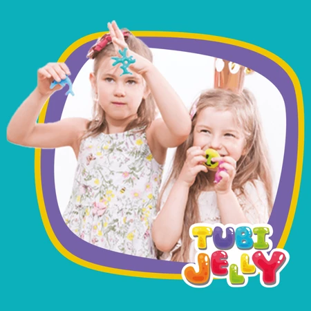 JELLY TUBE SET (modelleergel) met 6 kleuren en een klein aquarium – DINOSAURUSSEN