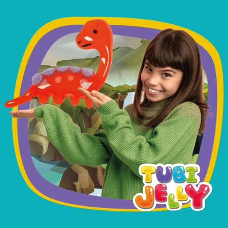 JELLY TUBE SET (modelleergel) met 6 kleuren en een klein aquarium – DINOSAURUSSEN