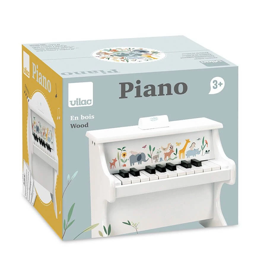 Witte houten piano met dieren - Sarah Betz - Vilac