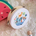 Tambourin en bois - Motifs d'animaux - Vilac