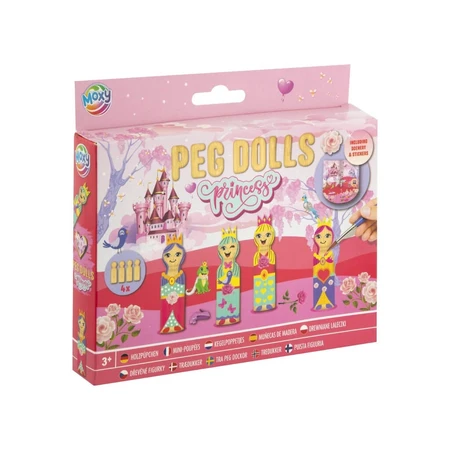 DIY Craft Kit, Wooden Figurines, Peg Dolls, Princesses