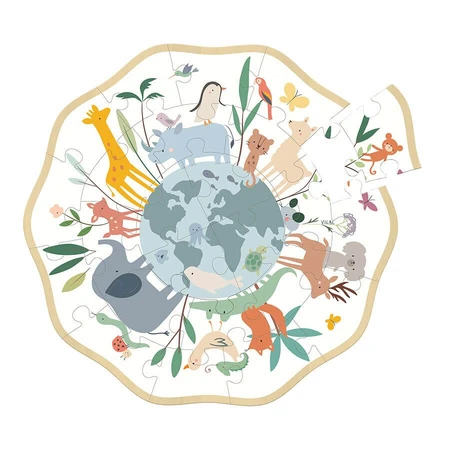 Puzzle en bois - Le tour du monde - Sarah Betz - Vilac