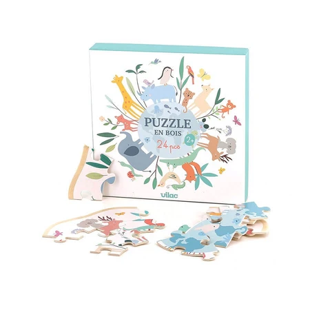 Puzzle en bois - Le tour du monde - Sarah Betz - Vilac