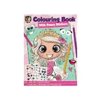 Coloring book for girls, with fun stickers, A4, 24 pages