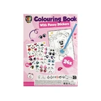 Coloring book for girls, with fun stickers, A4, 24 pages