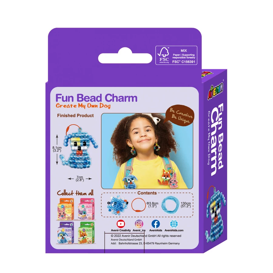 Kit de perles créatif avec des perles amusantes - Pendentif « chiot »