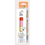Lot de 6 crayons de cire en forme de cube, Haku Yoka - couleurs de l'arc-en-ciel