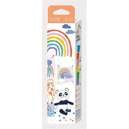 Lot de 6 crayons de cire en forme de cube, Haku Yoka - couleurs de l'arc-en-ciel