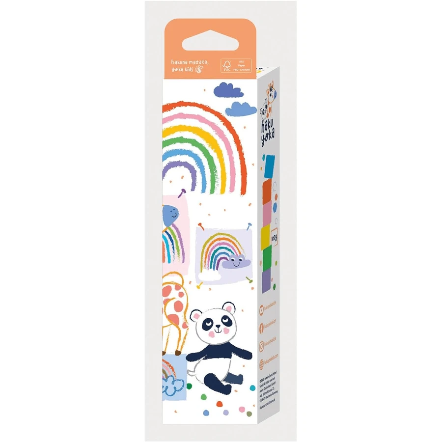Lot de 6 crayons de cire en forme de cube, Haku Yoka - couleurs de l'arc-en-ciel