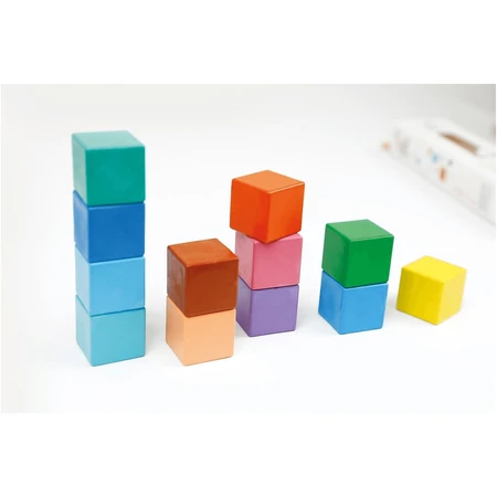 Lot de 6 crayons de cire en forme de cube, Haku Yoka - couleurs de l'arc-en-ciel