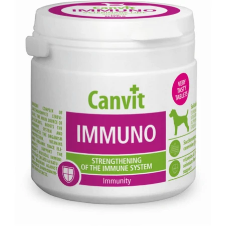 CANVIT Immuno, XS-S, Nahrungsergänzungsmittel zur Stärkung des Immunsystems für Hunde, Flasche, 100 g