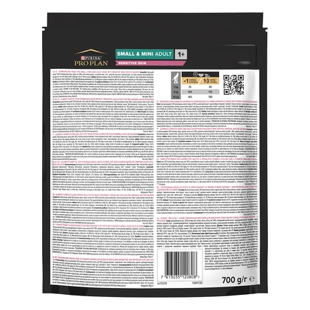 PURINA Pro Plan Sensitive Skin Adult S, Lachs, Trockenfutter für Hunde, Haut und Fell, 700 g
