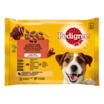 PEDIGREE Mixed Selection, XS-XL, rundvlees en gevogelte, zakjes nat hondenvoer (in aspic), multipack, 100 g x 4