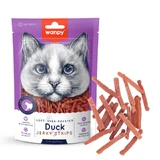 WANPY Soft Jerky Strips, Rață, punguță recompense pisici, 80g