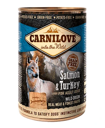 CARNILOVE, Salmon and Turkey, Grain-Free Wet Dog Food (in jelly), 400g