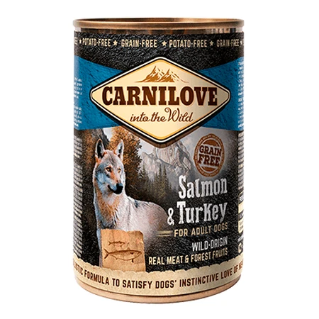 CARNILOVE, Salmon and Turkey, Grain-Free Wet Dog Food (in jelly), 400g