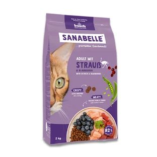 SANABELLE Adult, Ostrich and Blueberries, dry cat food, 400g