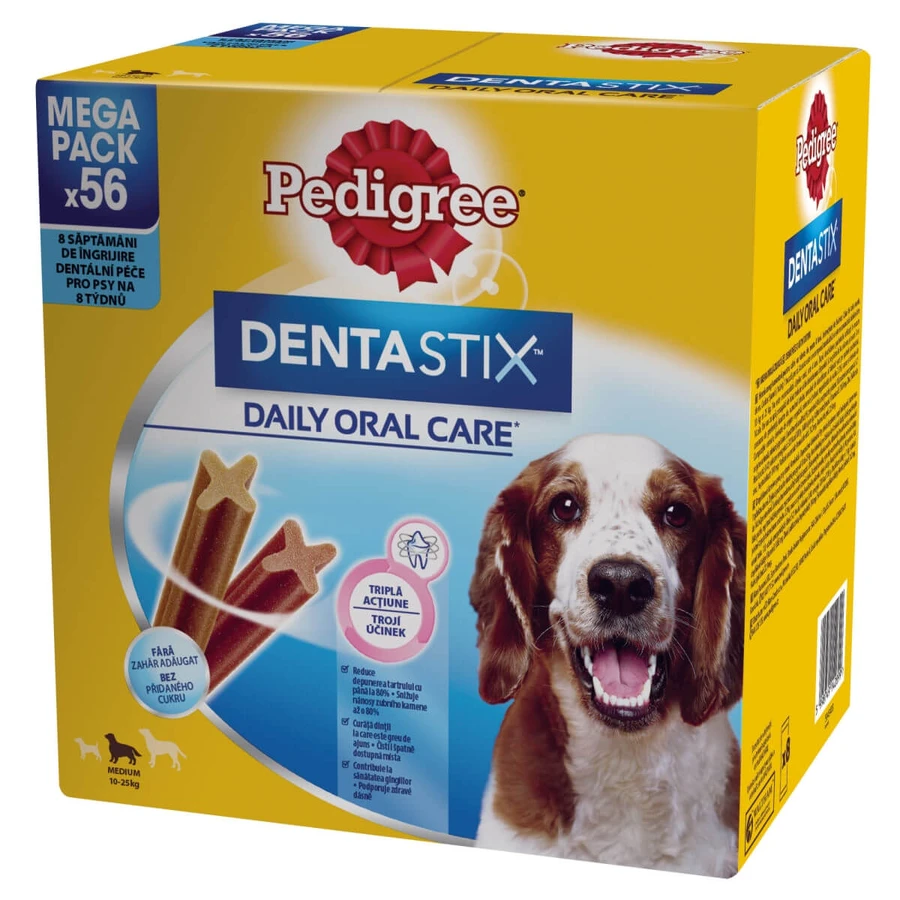 PEDIGREE DentaStix, M, Hondenkoekjes Megapack, 7 stuks x 8, 1,44 kg
