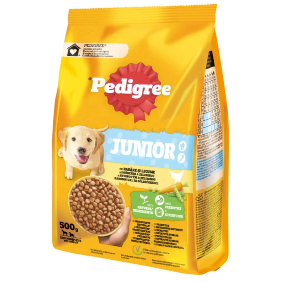 PEDIGREE Junior, M-XL, Aves y verduras, pienso seco para perros jóvenes, 500 g